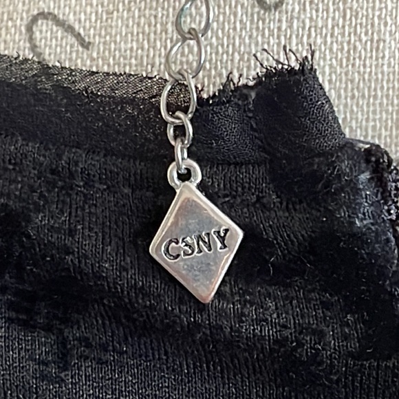 Christian Seriano Silver NY three with heart and toggle and crystals CSNY - Picture 9 of 9